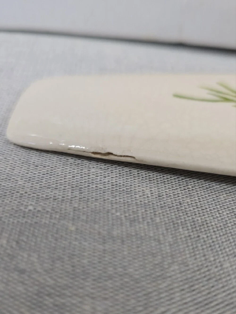 Antique Ceramic Purple Floral Cake Server - White